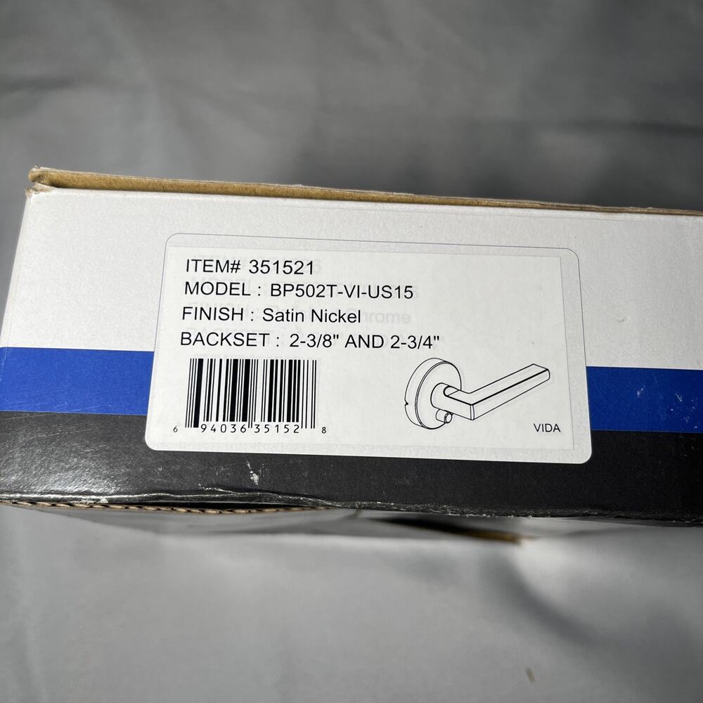 Delaney Privacy Lever Door Handle Knob Keyless Lock Satin Nickel BP502T-VI-US15